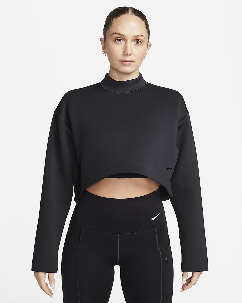 Black nike crop top hoodie best sale